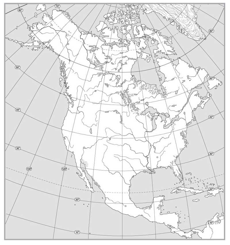 Контурна карта Північної Америки