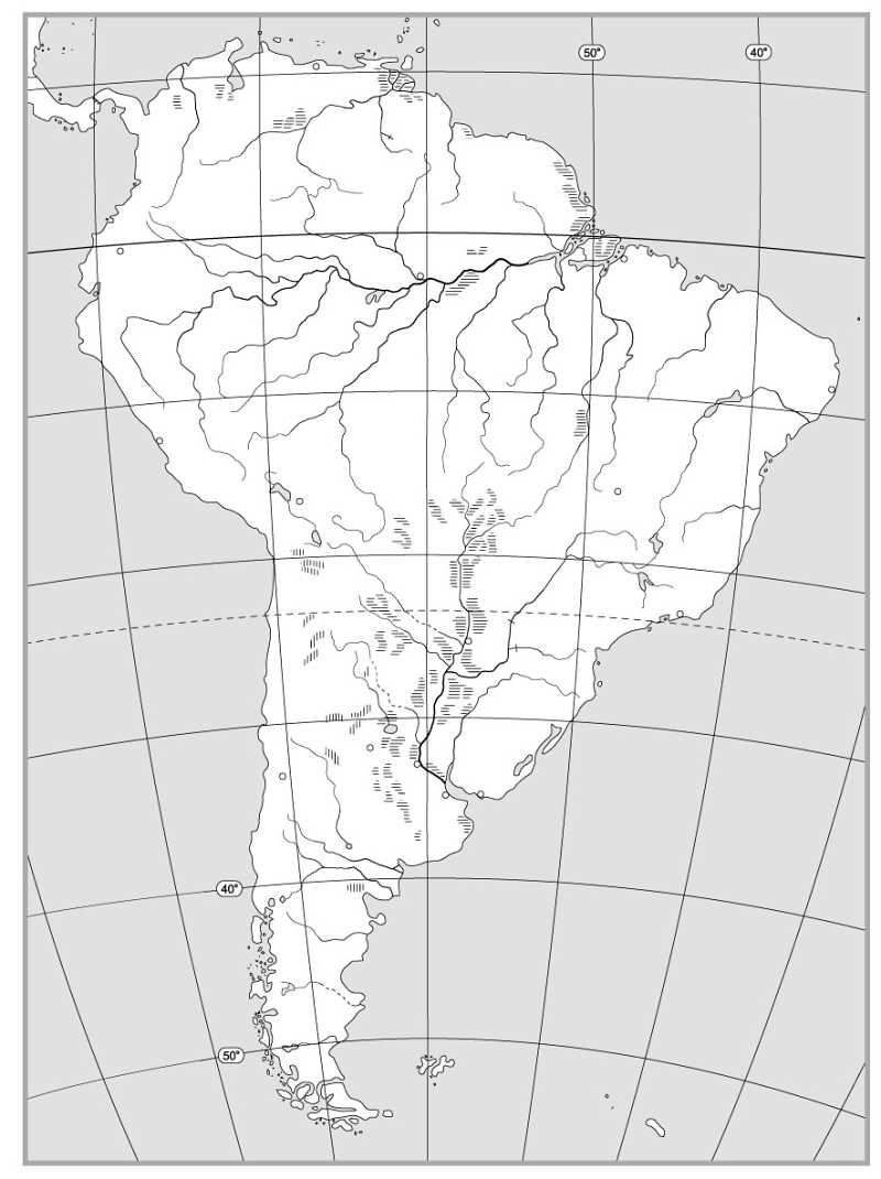 Контурна карта південної Америки