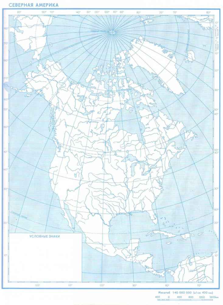 контурна карта північної америки