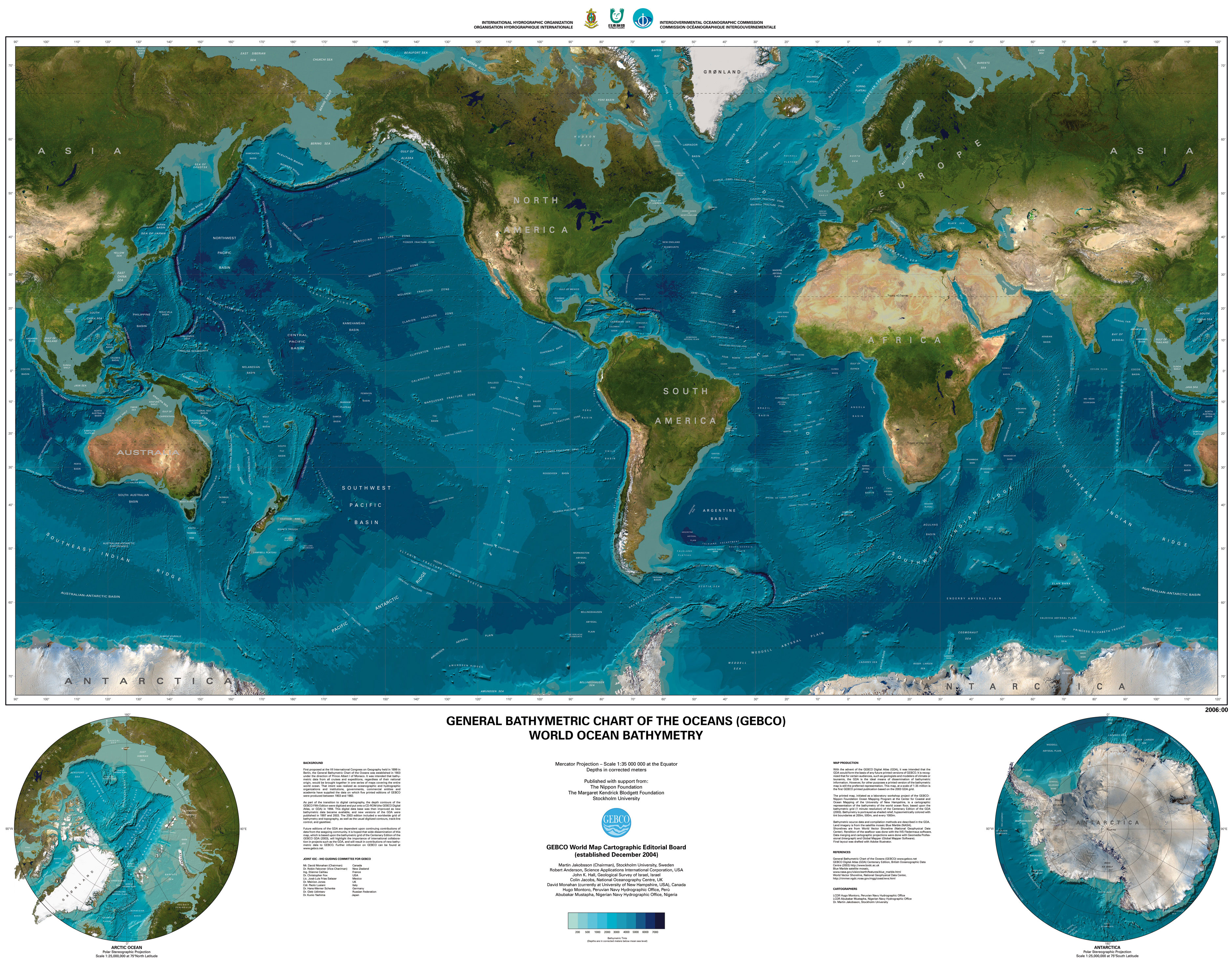 карта, рельєф дна, світовий океан